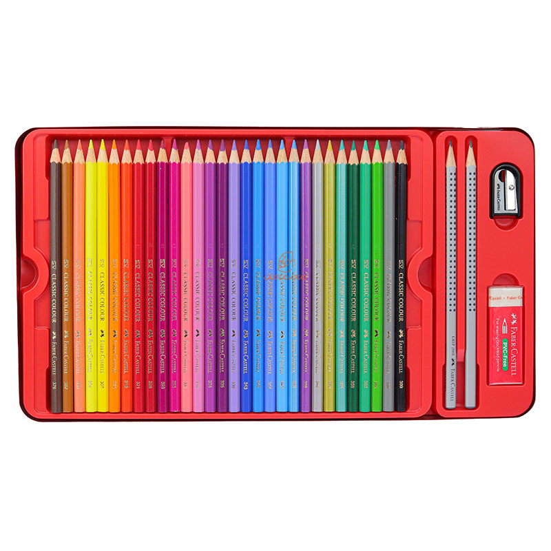 مداد رنگی 60 رنگ کلاسیک جعبه فلزی فابرکاستل FABERCASTELL (6)
