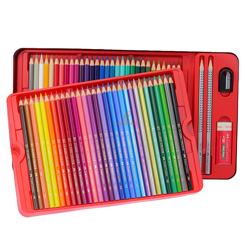 مداد رنگی 60 رنگ کلاسیک جعبه فلزی فابرکاستل FABERCASTELL (9)