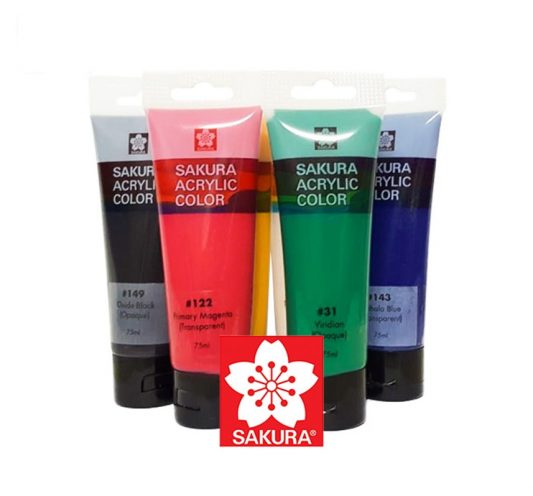رنگ اکریلیک تک رنگ ساکورا 75 میل