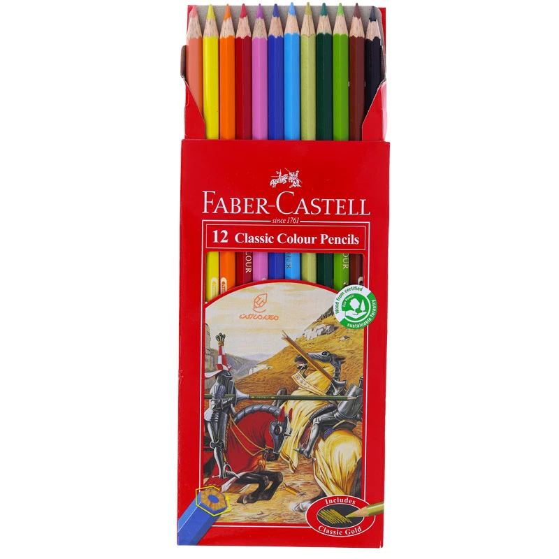 مداد رنگی 12 رنگ کلاسیک جعبه مقوایی فابرکاستل FABERCASTELL (4)