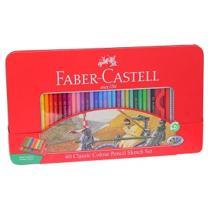 مداد رنگی 60 رنگ کلاسیک جعبه فلزی فابرکاستل FABERCASTELL