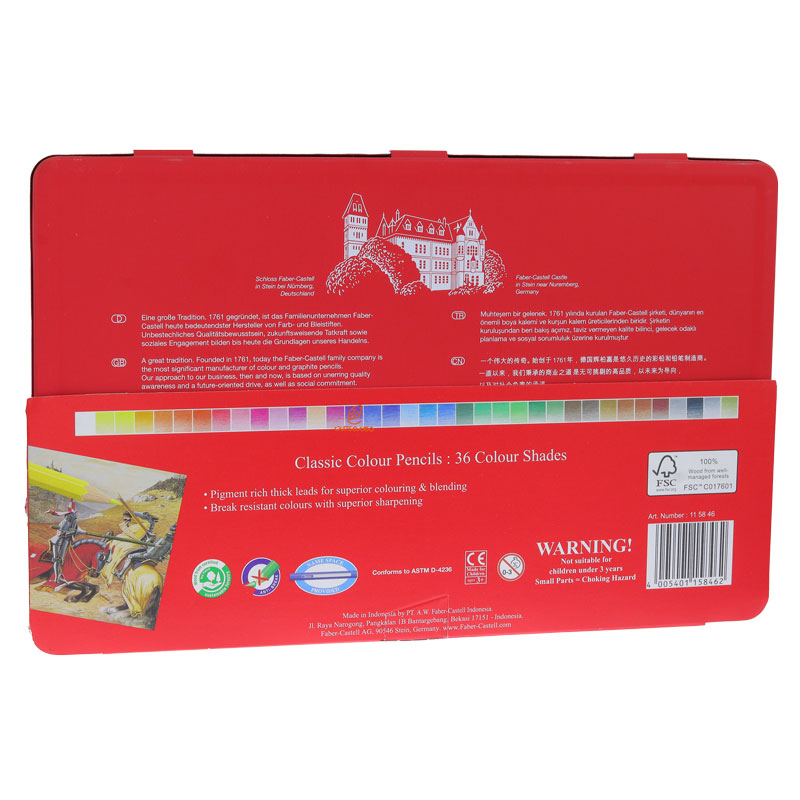 مداد رنگی 36 رنگ جعبه فلزی فابرکاستل FABERCASTELL (3)