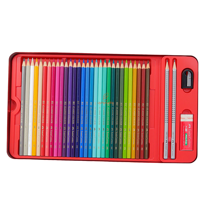 مداد رنگی 60 رنگ کلاسیک جعبه فلزی فابرکاستل FABERCASTELL (7)