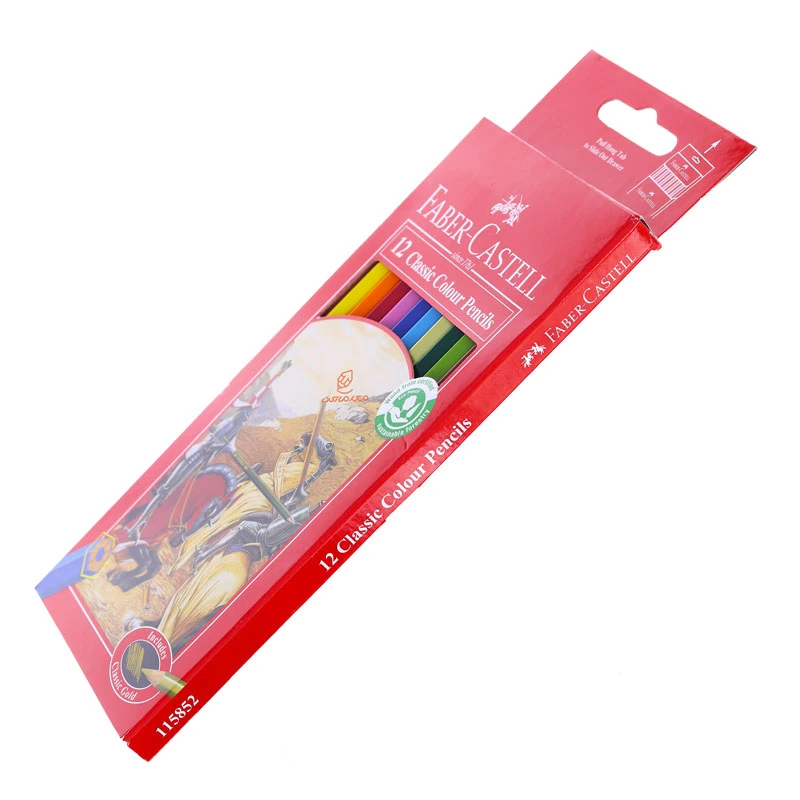 مداد رنگی 12 رنگ کلاسیک جعبه مقوایی فابرکاستل FABERCASTELL (1)