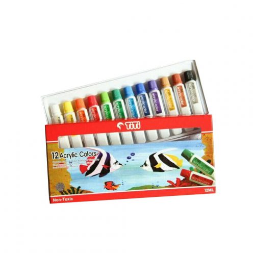 رنگ اکریلیک 12 رنگ تی تی