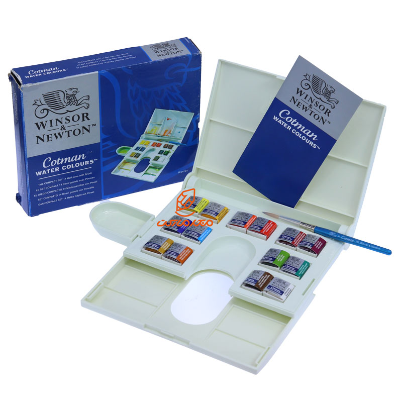 آبرنگ قرصی 14 رنگ کاتمن وینزور