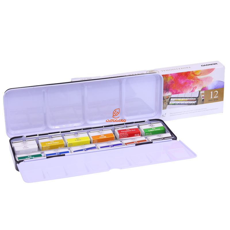 آبرنگ 12 رنگ قرص بزرگ مانگیو MUNGYO