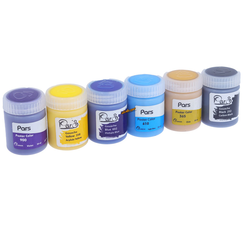 گواش 12 رنگ جعبه طوسی پارس (5)