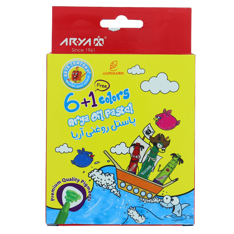 پاستل 6 رنگ جعبه مقوایی آریا