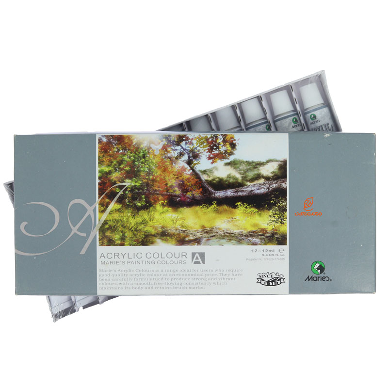 رنگ اکریلیک 12 رنگ ماریس (2)