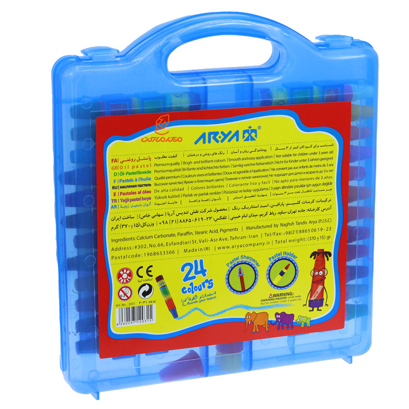 پاستل روغنی 24 رنگ طلقی 2031 آبی آریا (3)