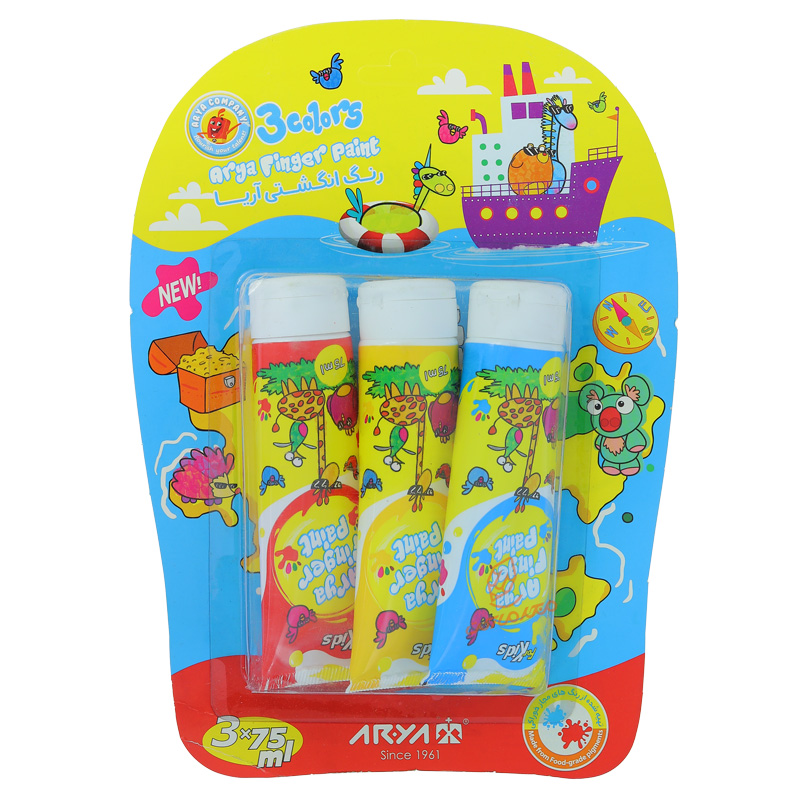 رنگ انگشتی 3 رنگ تیوپی کد 7016 آریا ARYA (1)
