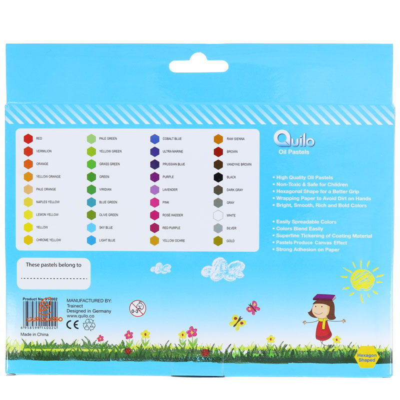 پاستل 36 رنگ جعبه مقوایی کویلو (3)