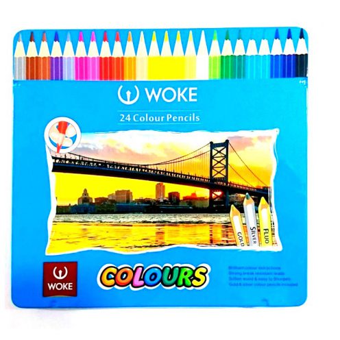 مداد رنگی 24 رنگ فلزی ووک