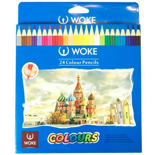 مداد رنگی 24 رنگ مقوایی ووک WOKE