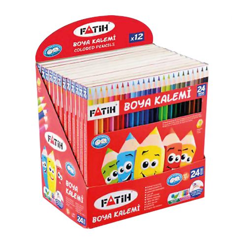 مداد رنگی 24 رنگ مقوایی فاتیح
