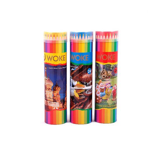 مداد رنگی 24 رنگ استوانه ای ووک WOKE