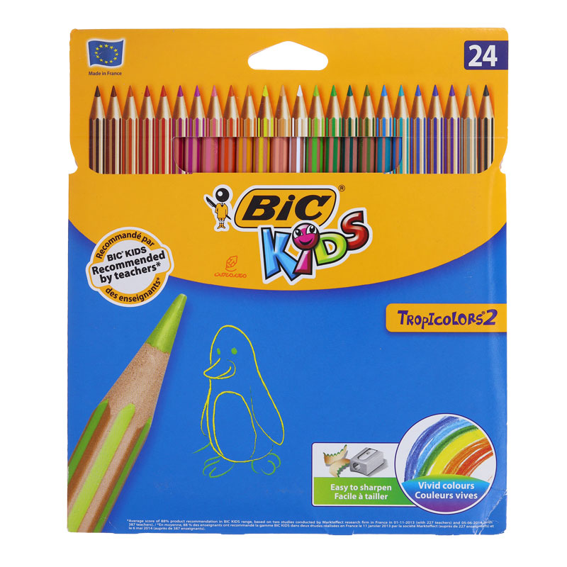 مداد رنگی 24 رنگ مقوایی بیک