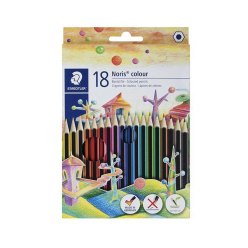 مداد رنگی 18 رنگ مقوایی استدلر