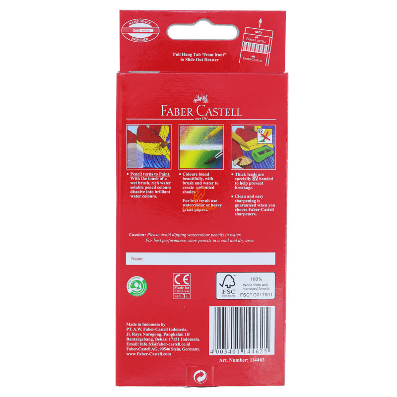 مداد رنگی آبرنگی 12 رنگ جعبه مقوایی طرح طوطی فابرکاستل FABERCASTELL (2)