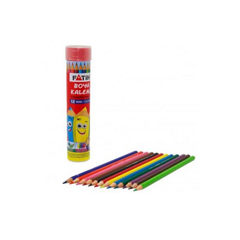 مداد رنگی 12 رنگ استوانه ای فاتیح
