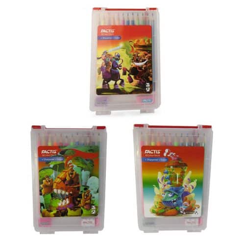 مداد رنگی 12 رنگ کیفی طلقی فکتیس