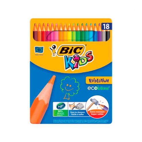 مداد رنگی 18 رنگ جعبه فلزی بیک