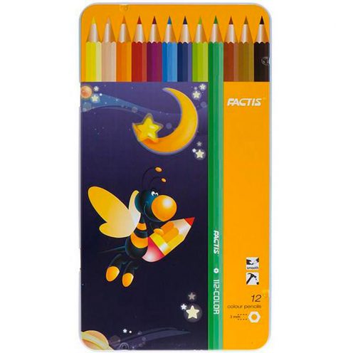 مداد رنگی 12 رنگ جعبه فلزی فکتیس