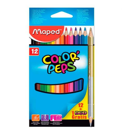 مداد رنگی 12+2 رنگ جعبه مقوایی مپد