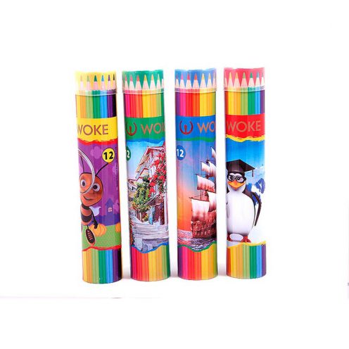 مداد رنگی 12 رنگ استوانه ای ووک WOKE