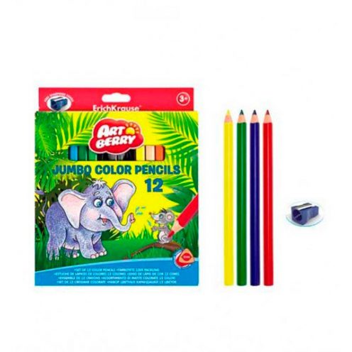 مداد رنگی 12 رنگ مقوایی جامبو اریکروز