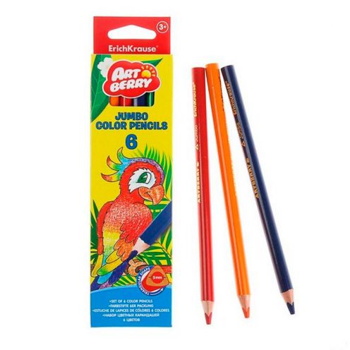 مداد رنگی 6 رنگ مقوایی جامبو اریکروز