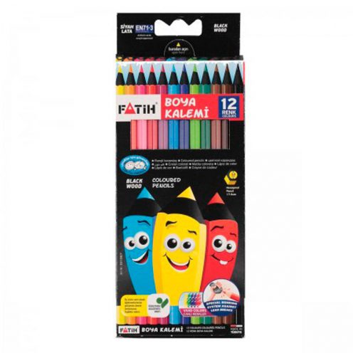 مداد رنگی 12 رنگ مقوایی فاتیح