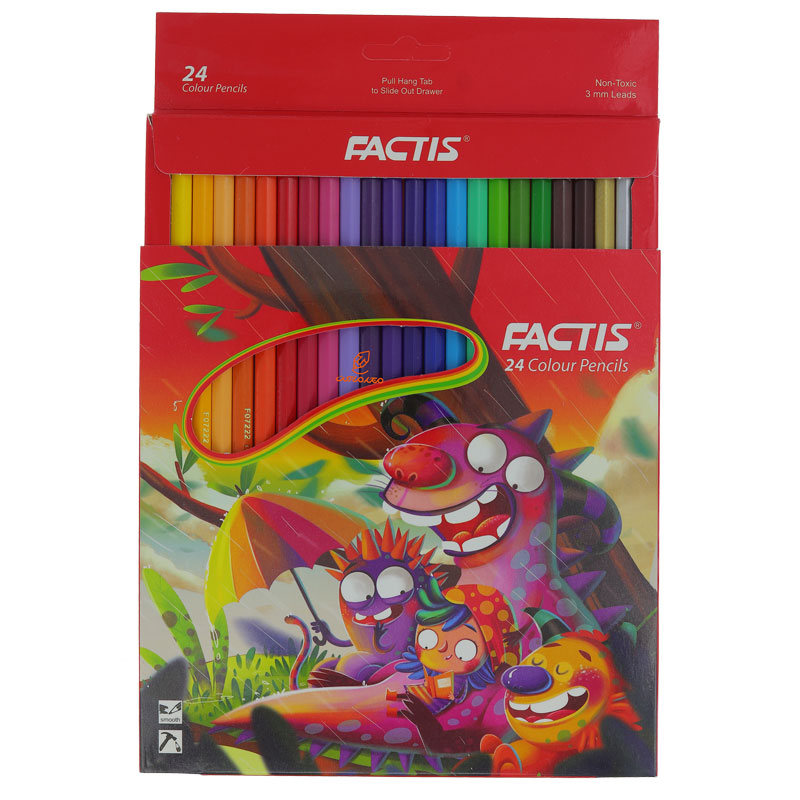 مداد رنگی 24 رنگ جعبه مقوایی طرح حیوانات عجیب فکتیس (4)