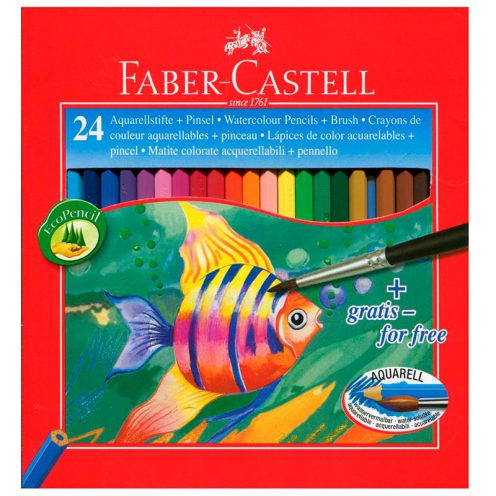 مداد آبرنگی 24 رنگ مقوایی طرح ماهی فابرکاستل FABERCASTELL