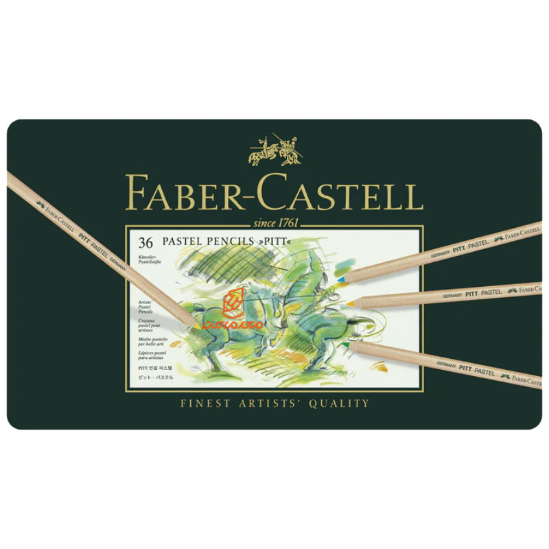 مداد رنگی پاستلی 36 رنگ جعبه فلزی فابر کاستل (1)