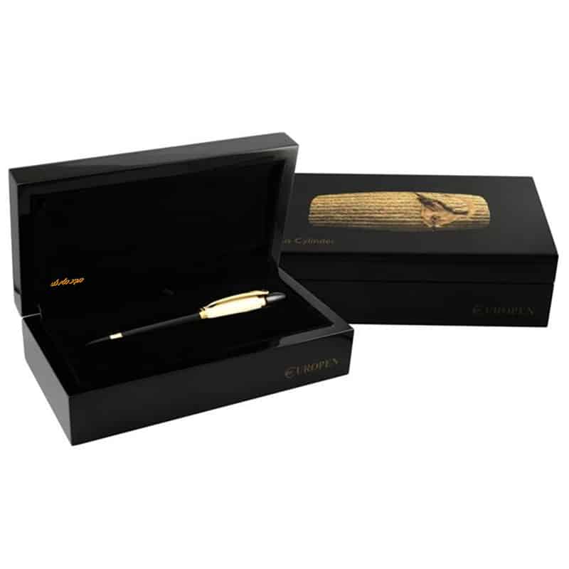 خودنویس مشکی یوروپن طرح منشور کوروش مدل CYRUS CYLINDER (3)