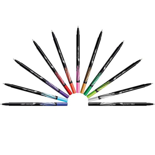 روان نویس نوک نمدی بسته 12 رنگ بیک