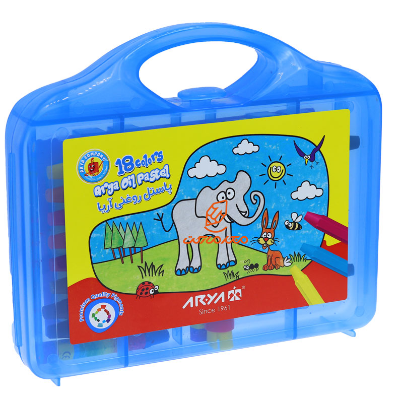 پاستل روغنی 18 رنگ طلقی آبی آریا (2)