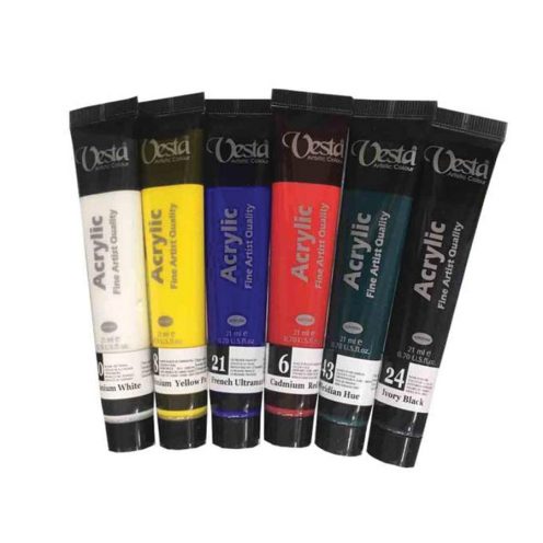 رنگ اکریلیک 6 رنگ 21 میل وستا VESTA