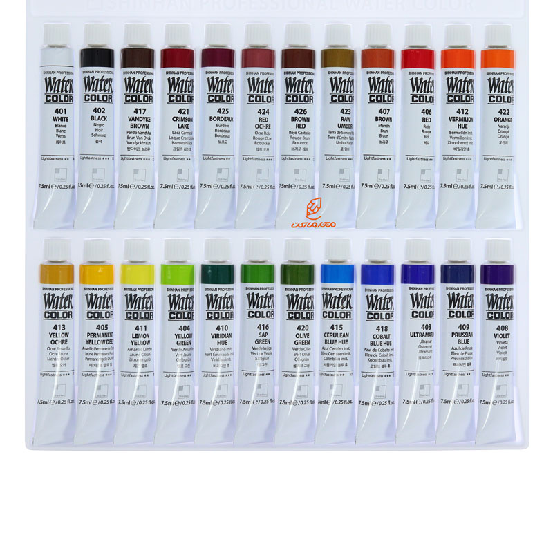 آبرنگ تیوپی 24 رنگ شین هان (3)