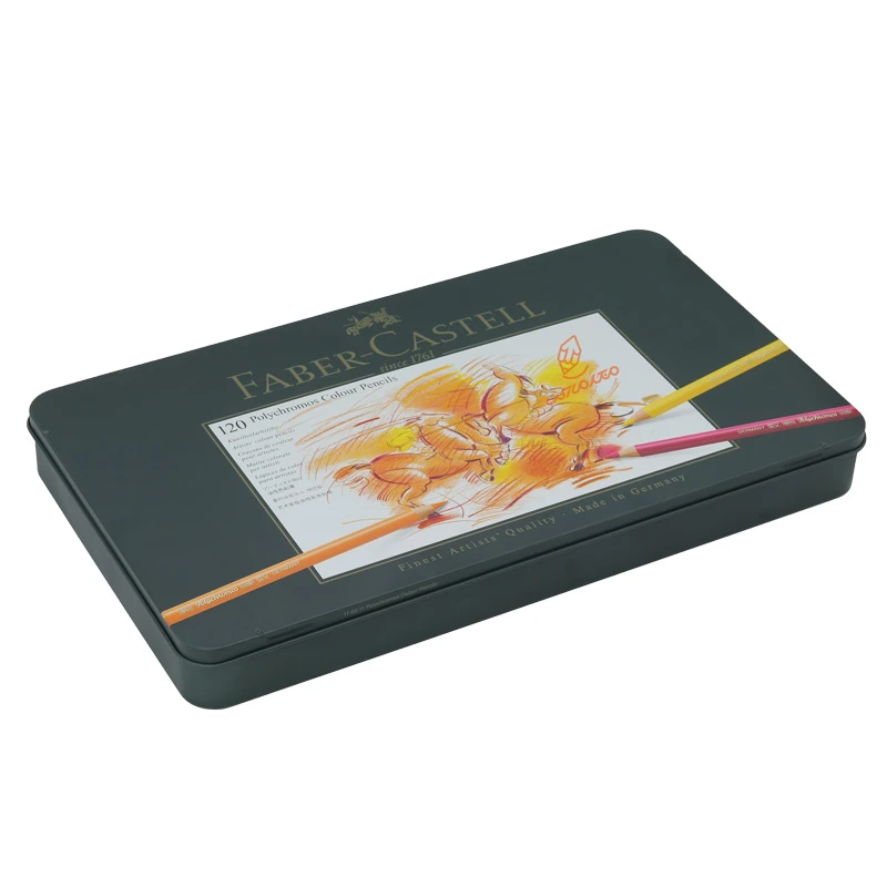 مداد رنگی 120 رنگ پلی کروموس جعبه فلزی فابرکاستل FABERCASTELL (1)