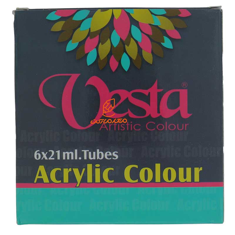 رنگ اکریلیک 6 رنگ 21 میل وستا VESTA