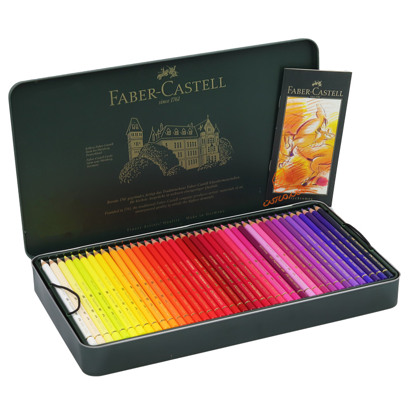 مداد رنگی 120 رنگ جعبه فلزی پلی کروم فابر کاستل