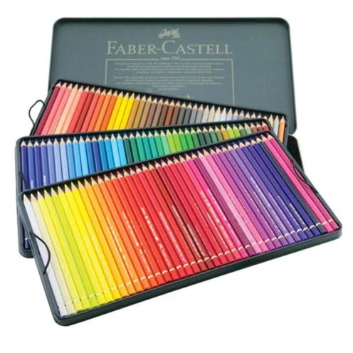 مداد رنگی 120 رنگ پلی کروموس جعبه فلزی فابرکاستل FABERCASTELL
