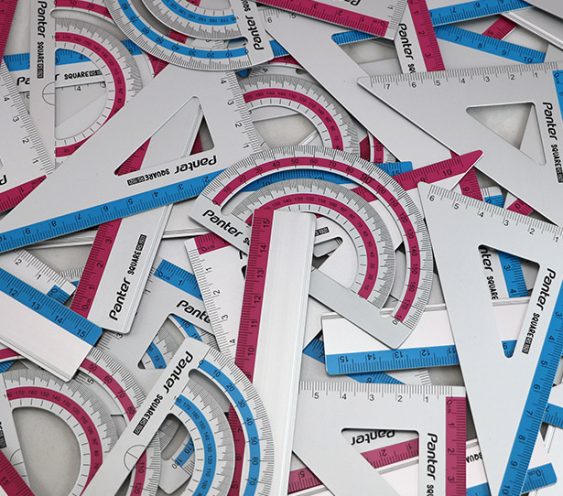 ست 4 تیکه خط کش و نقاله فلزی 1921 پنتر