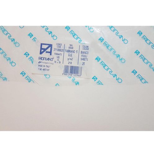 مقوا سفید آبرنگ 210 گرم 50% کتان 50*70 فابریانو