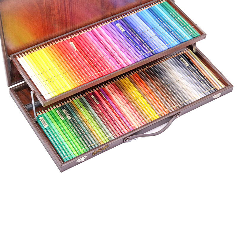 مداد رنگی 120 رنگ پلی کروم فابرکاستل جعبه چوبی (3)