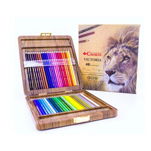 مداد رنگی 48 رنگ جعبه چوبی کنکو مدل ویکتوریا