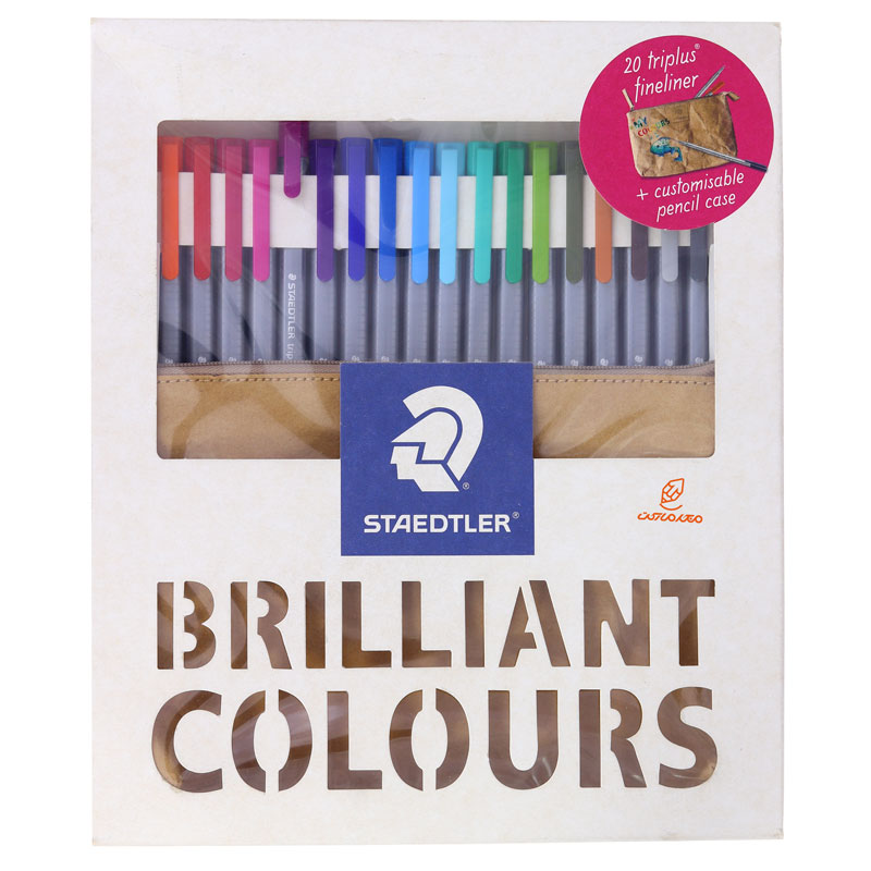 روان نویس 20 رنگ به همراه جامدادی استدلر